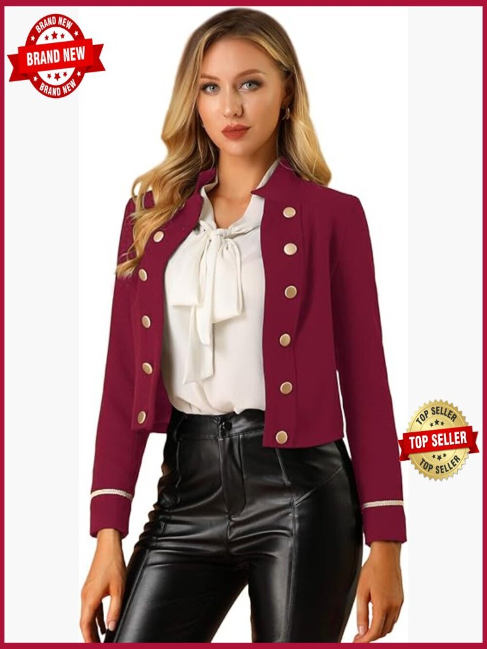 Vintage Steampunk Cropped Jacket Open Front Button Decor Retro